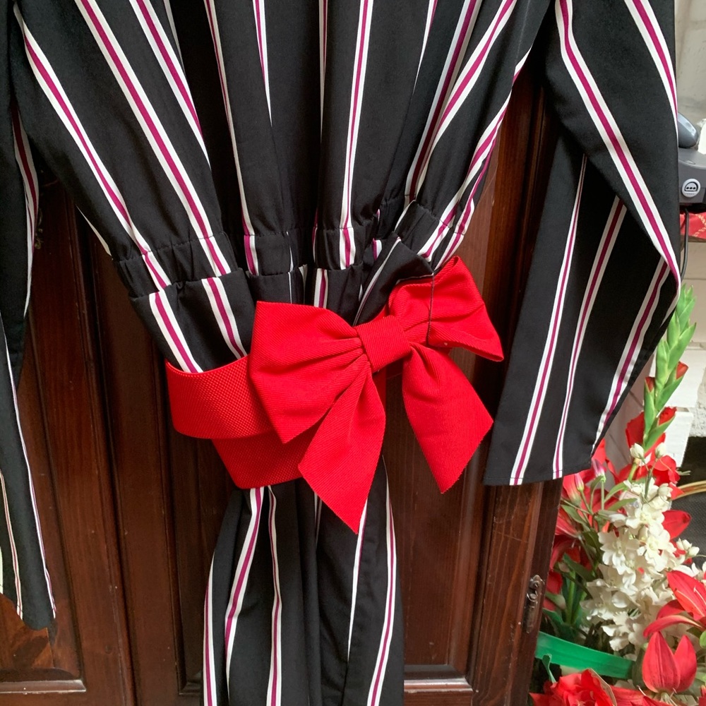 Navy blue with red/white accents jumpsuit